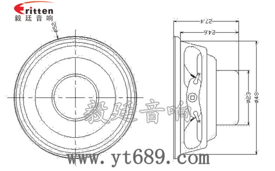 苹果型铁盆架橡胶边白色纸盆外磁78mm10W多媒体全频喇叭成品图