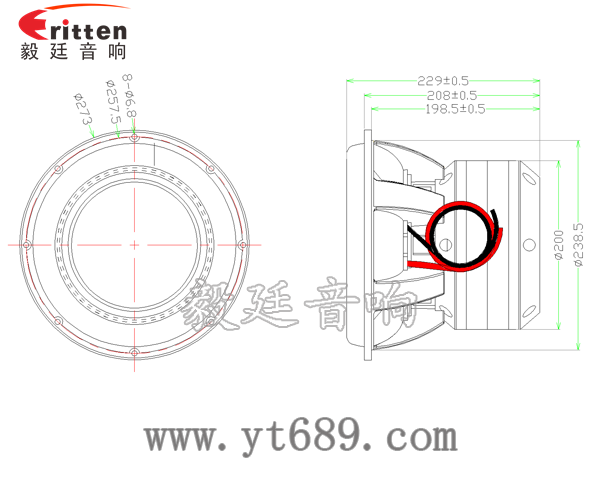 10寸大功率超重低音喇叭成品图